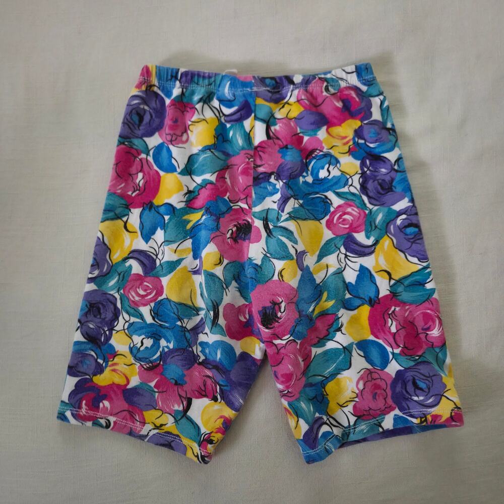 Vintage Painted Floral Biker Shorts kids 8/10